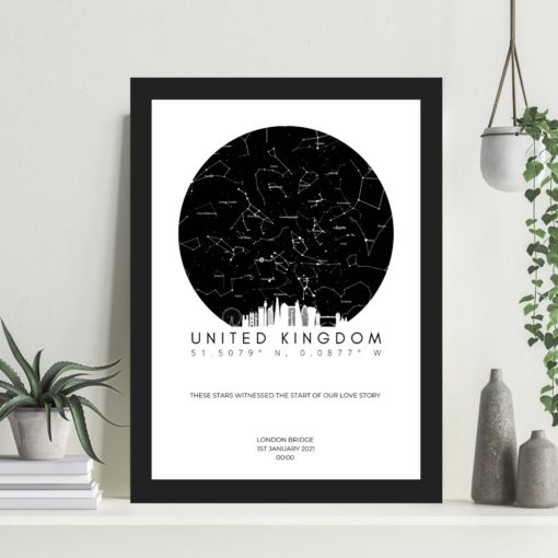 Star Map Light Skyline of UK Wallpaper