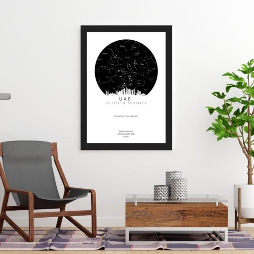 Star Map Light Skyline of UAE Wallpaper