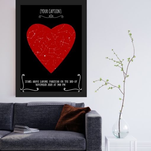 Star Map Red Heart Wallpaper