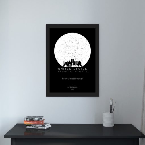 Star Map Dark Skyline of US Wallpaper