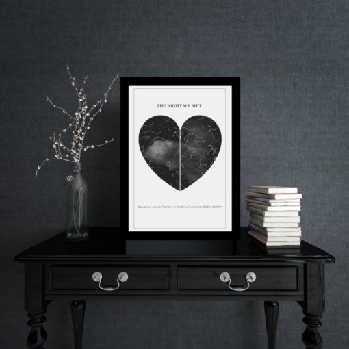 Star Map Black Heart Wallpaper