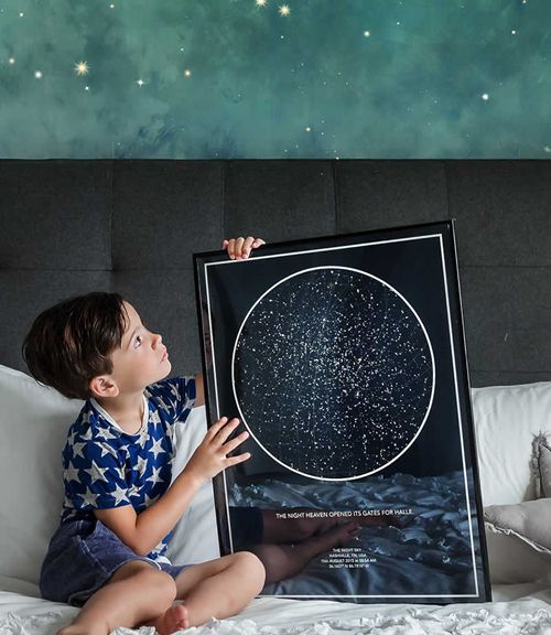 Child holding a Star Map