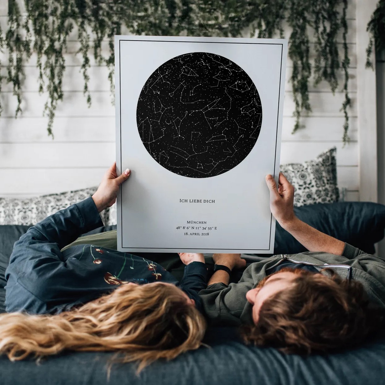 Couple holding a star map