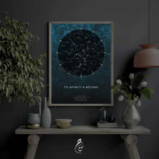 Teal Swirl Star Map Lifestyle