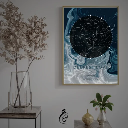 Crystal Lux Star Map Hung on a Wall