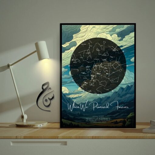 Dreamy Valley Star Map Placed on a Table Top